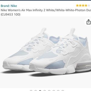 Women's Nike Air Max Infinity 2 in Photon Dust (White on White) size 9
